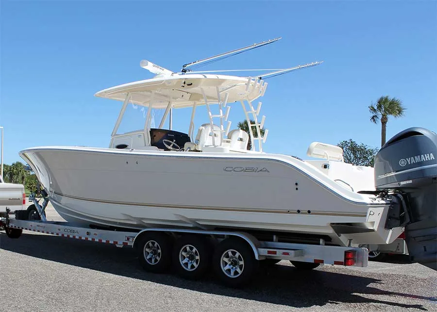 Surrey boat loaded on a trailer for recovery and towing