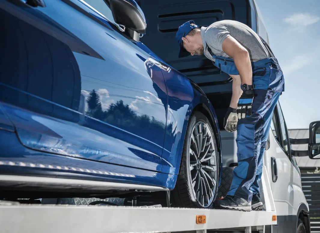 Surrey local tow truck loading vehicle